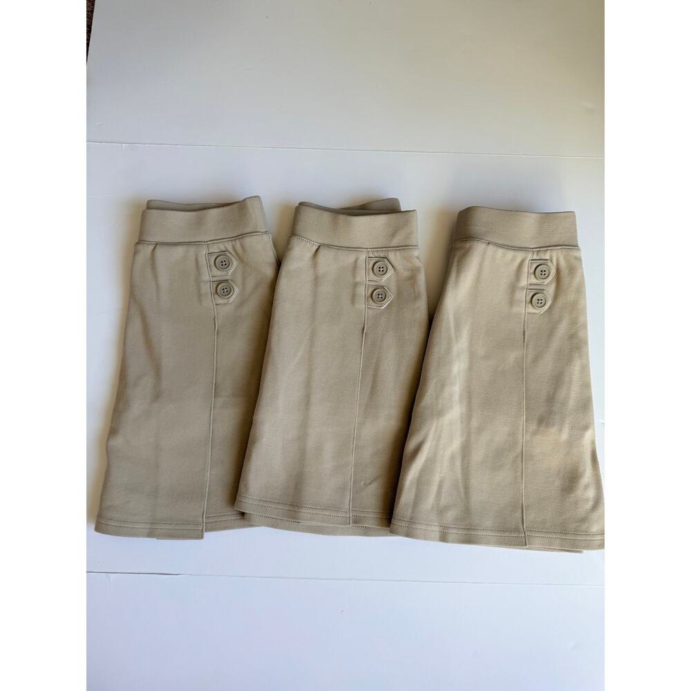 Cat & Jack Girls School Uniform Skort Lot of 3 Khaki Medium 8 Built In Shorts - Picture 2 of 15